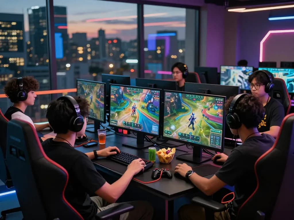 Exciting online gaming session showcasing bomwin strategy games, diverse players in immersive environment.