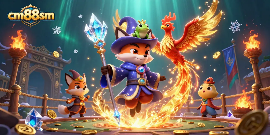 Experience the excitement of cm88sm in a vibrant casino scene with magical characters and betting elements.