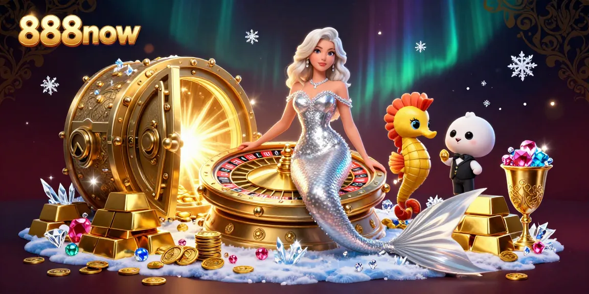 Play exciting games with 888now at a glamorous casino featuring a beautiful scene.