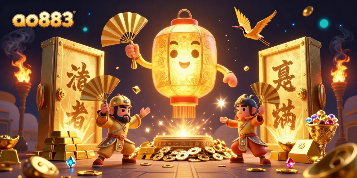 Experience thrilling wins at ao883 casino with vibrant golden lantern spirit and exciting treasure elements.