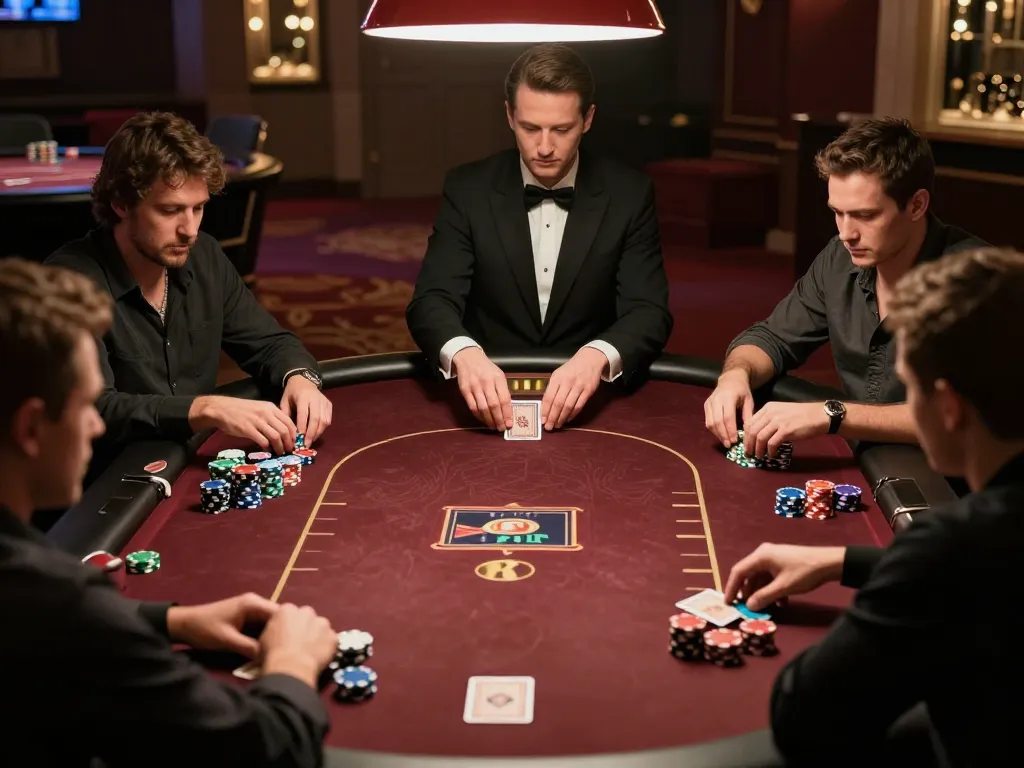 Poker players strategizing their bets on win68 platform, enhancing the gaming experience