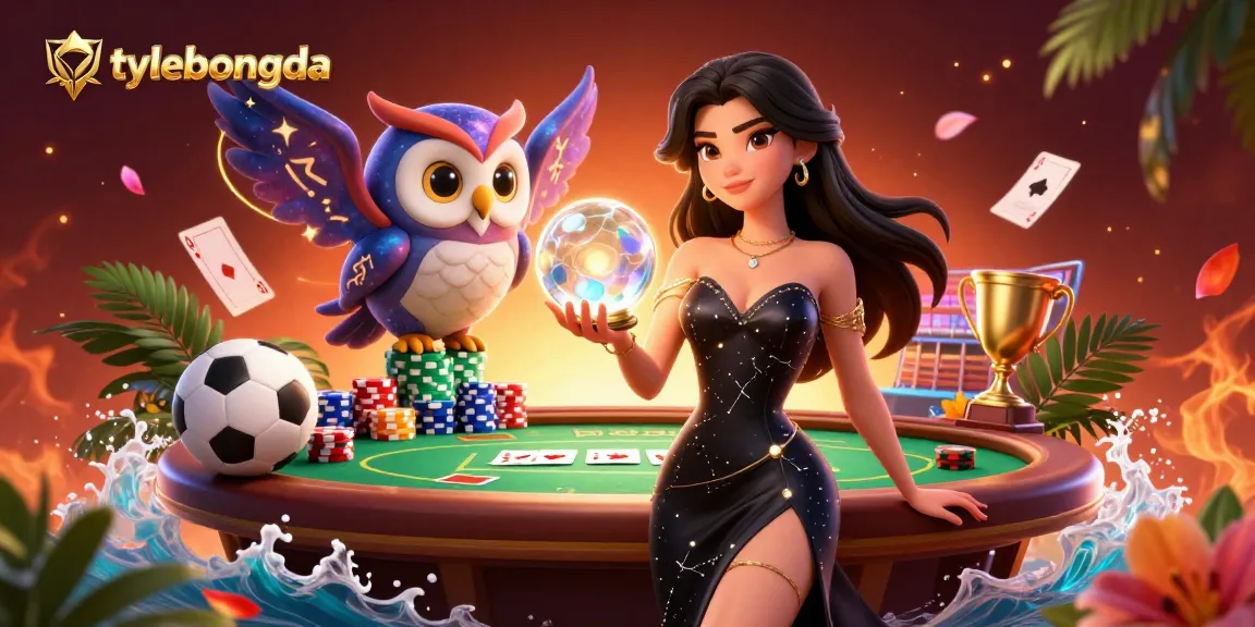 Engage with tylebongda's immersive sports betting scene featuring a detailed illustration of a mystical woman and owl.