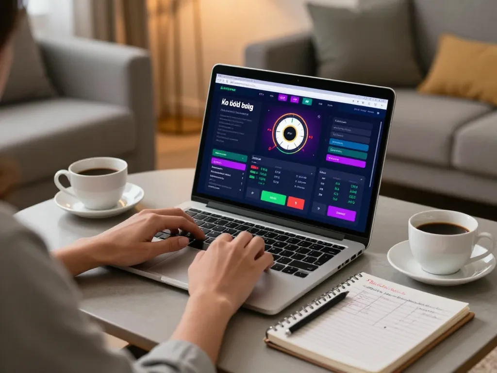 Engaging in kèo bóng đá trực tuyến strategy in a cozy home setup, focusing on responsible gambling.