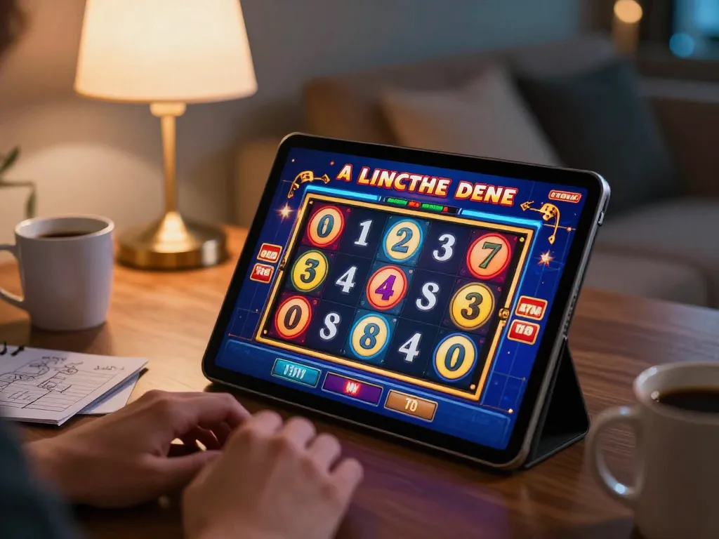 Person enjoying online gaming at home with hay88x slot machine interface