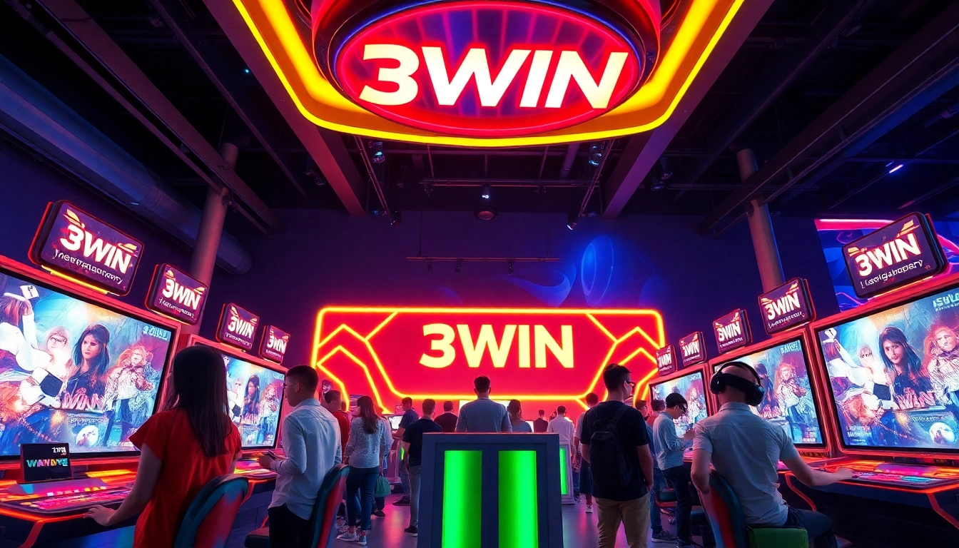 Engaging gaming scene at 3WIN featuring diverse gamers in a vibrant environment.