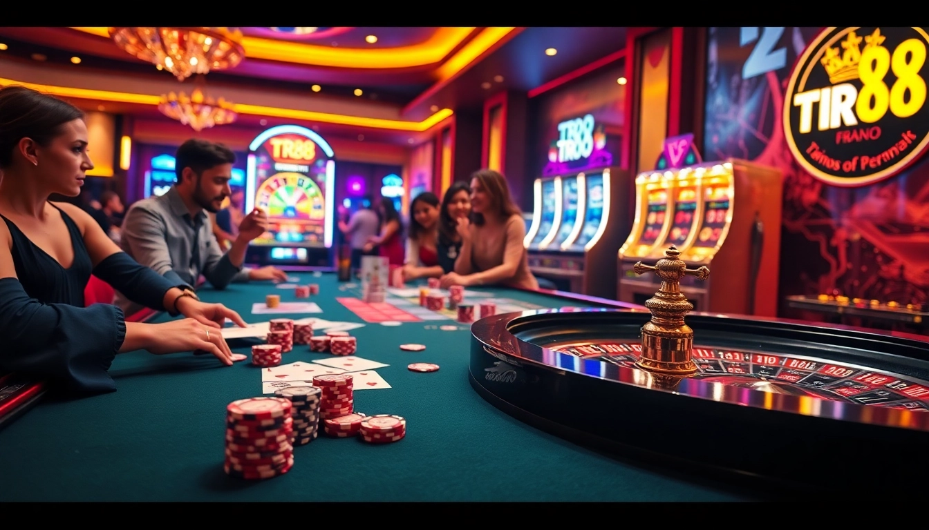 Experience thrilling gameplay at TR88 casino with dynamic poker tables and slot machines.