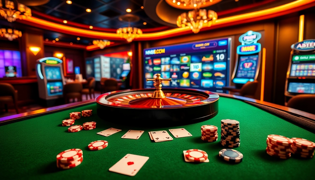 Experience high-stakes excitement at MM88 COM with vibrant casino elements and online gameplay.