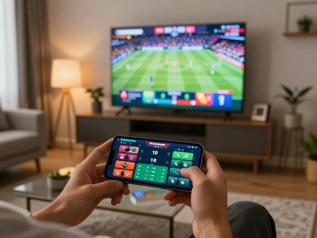 Engaged user placing bets on sbobet11 during a thrilling live sports event.