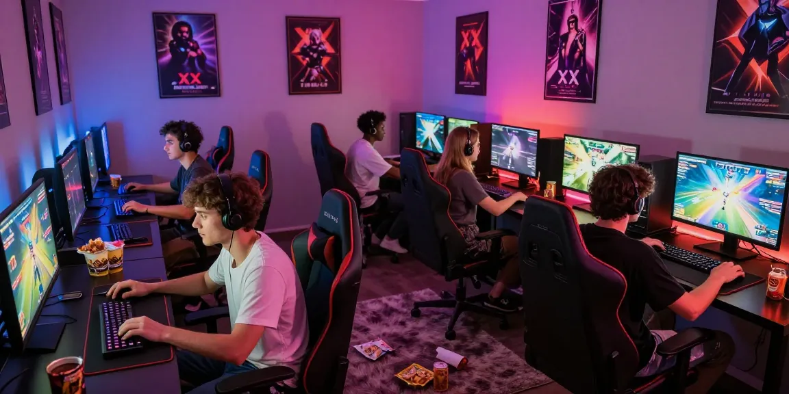 Friends enjoying interactive xxx games in a vibrant gaming lounge atmosphere