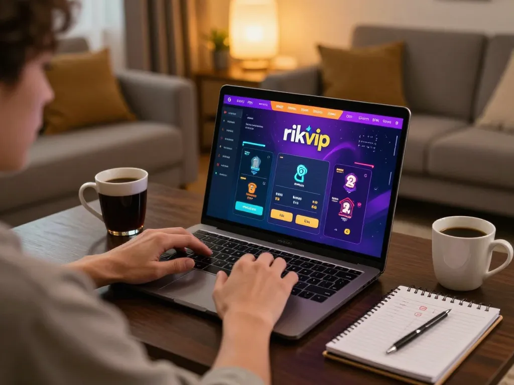 Engaging in online poker games at rikvip from a cozy home setup.