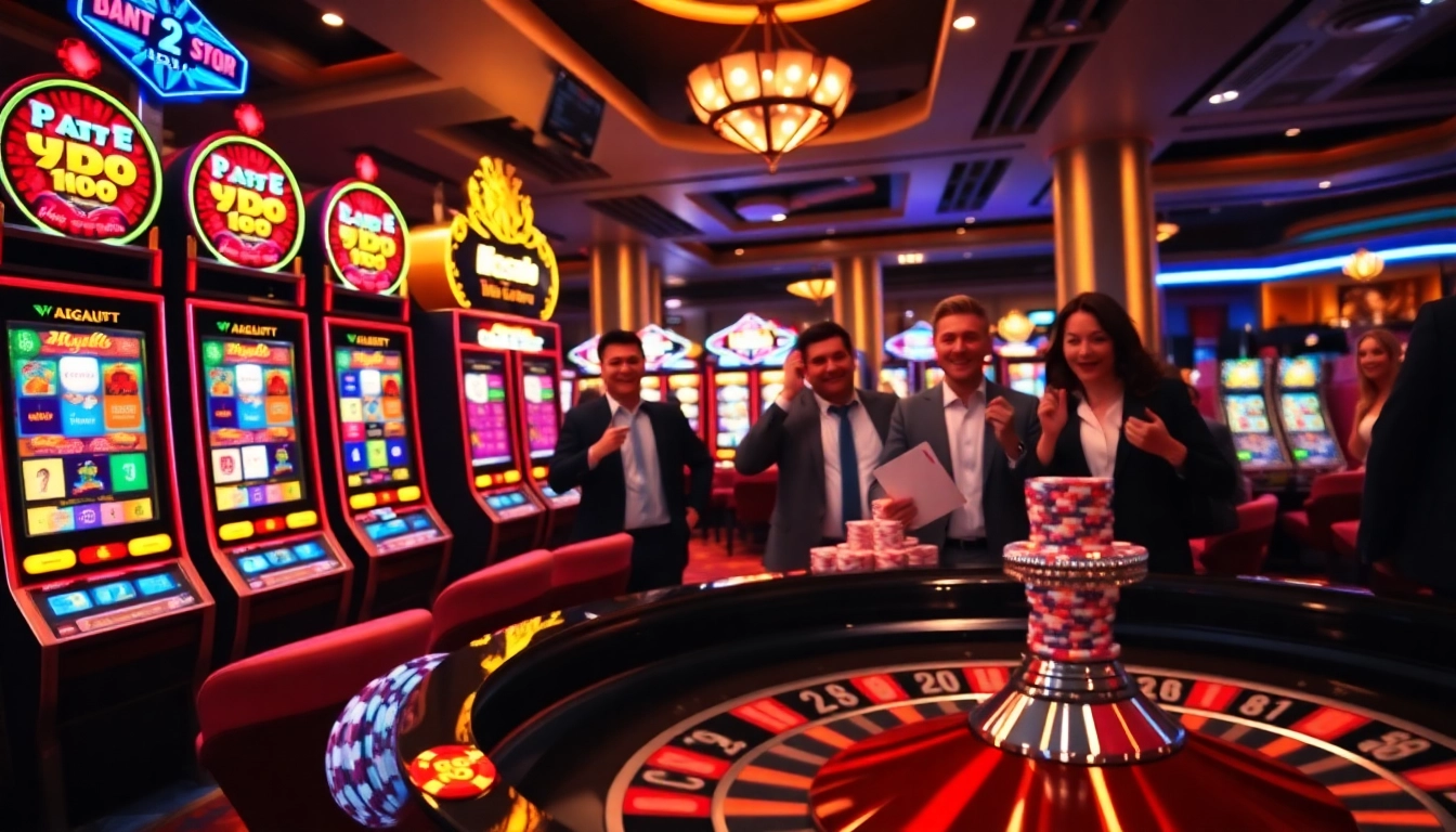 Engaging players enjoying the ibo slot games amidst vibrant casino visuals.