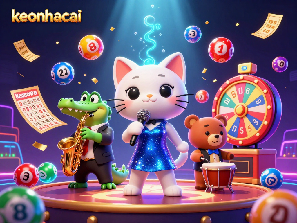 Engage with keonhacai's vibrant casino scene featuring lively characters and exciting game elements.