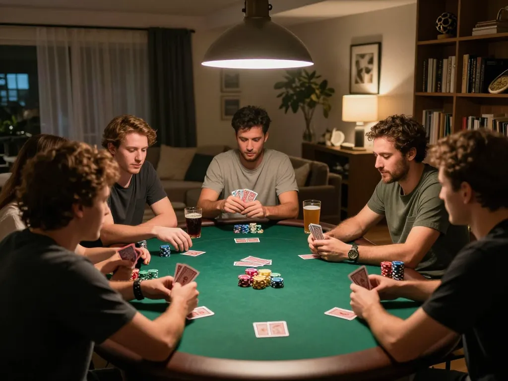 Experience the thrill of Đăng nhập TG88 and enjoy poker night with friends in a cozy home setting