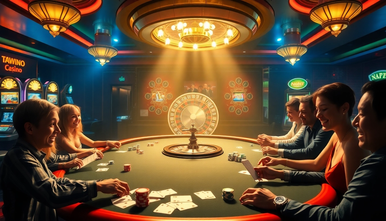 Excitement of high-stakes gaming at https://11win.mobi/ with players at a poker table.