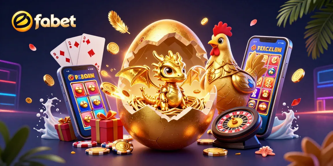 Experience fabet's thrilling golden casino adventure featuring a dragon and poker chips.