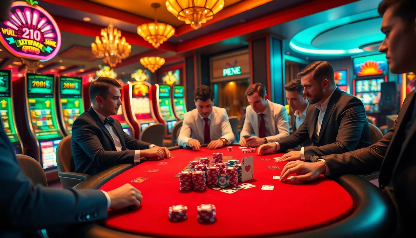 Exciting scene at nhà cái 58WIN poker table with vibrant chips and focused players.