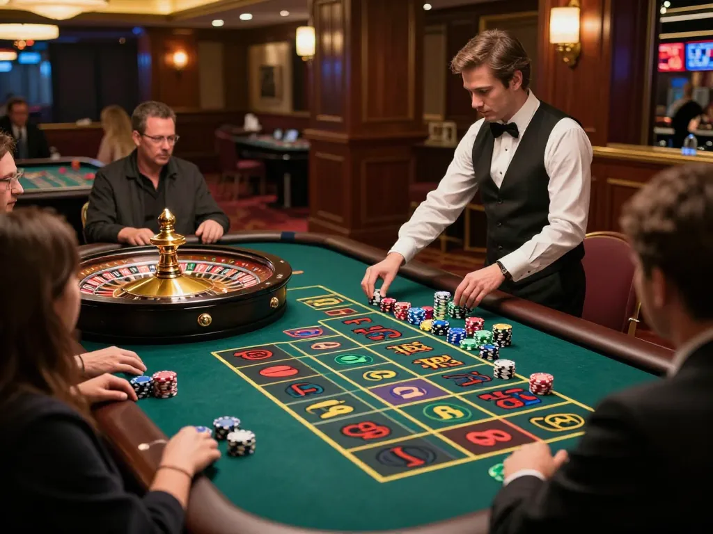 Engaging roulette game at fabet, showcasing players' excitement and strategic betting.
