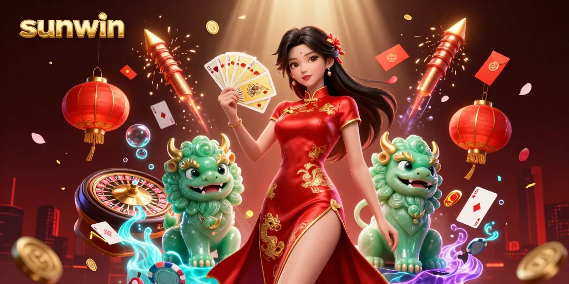 Experience thrilling gameplay at sunwin in this vibrant casino-themed artwork.