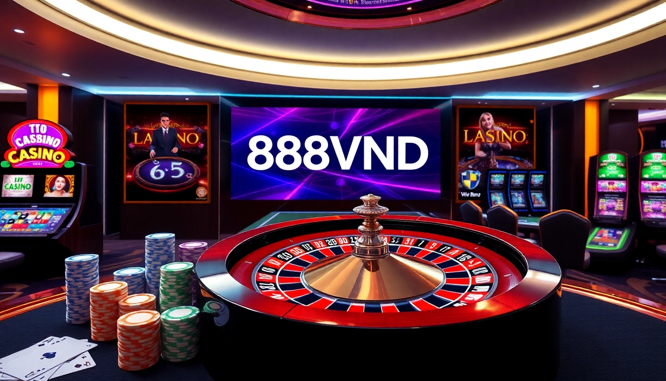 Experience the excitement of 888VND with vibrant casino games and luxurious surroundings.