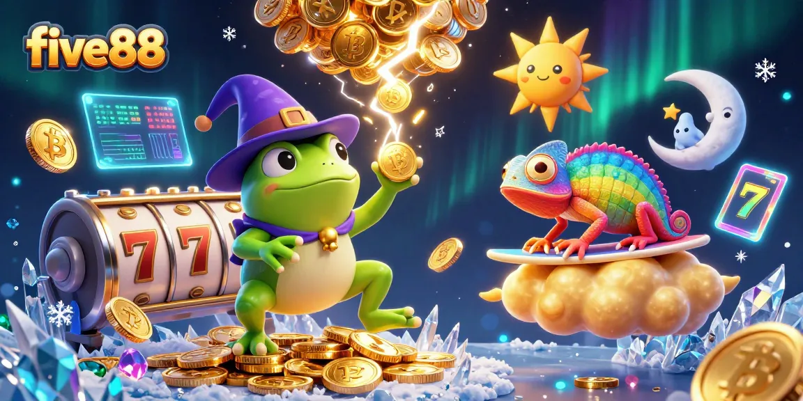 Experience the thrilling five88 casino action with a whimsical storm of coins and vibrant characters.