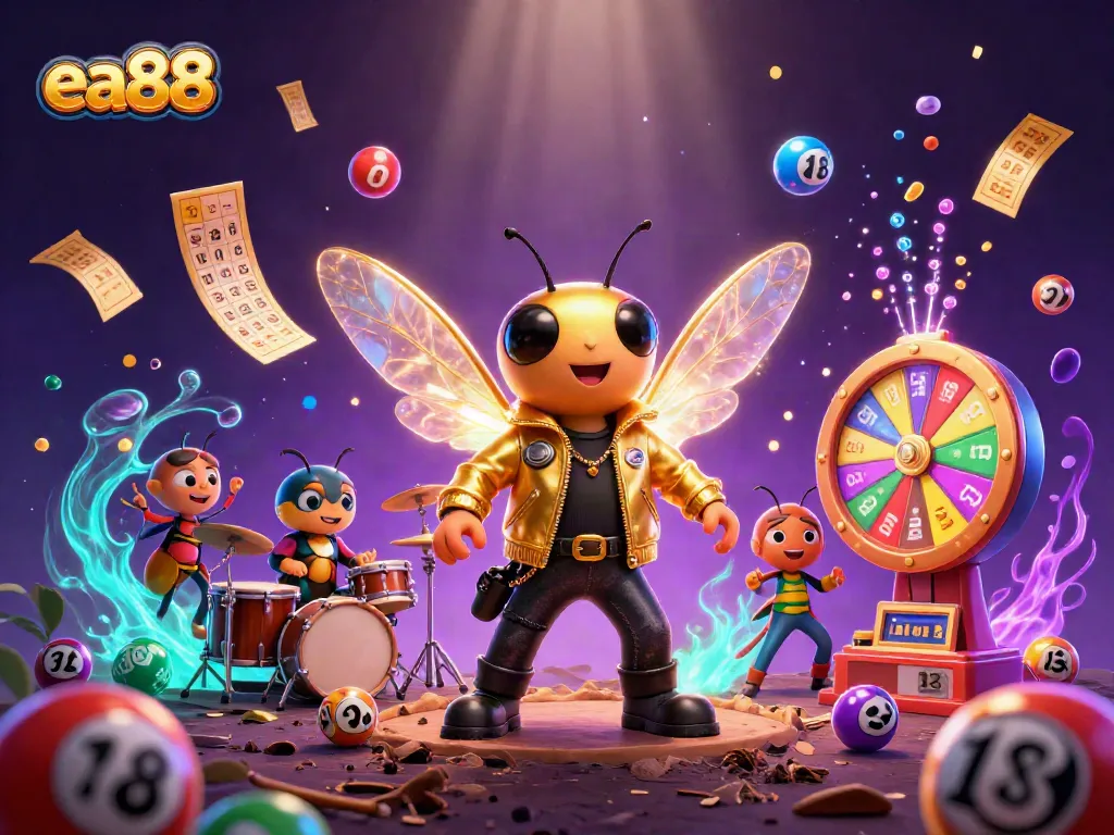 Experience thrilling gameplay at ea88 as a rock star cicada and friends perform amidst cascading jackpots.