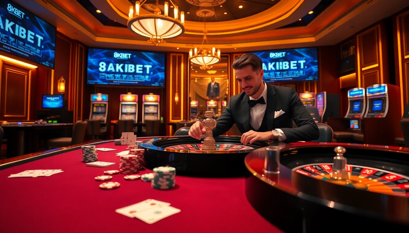 Experience thrilling online gaming at https://8kbet8.asia/ with high-stakes poker and vibrant casino elements.