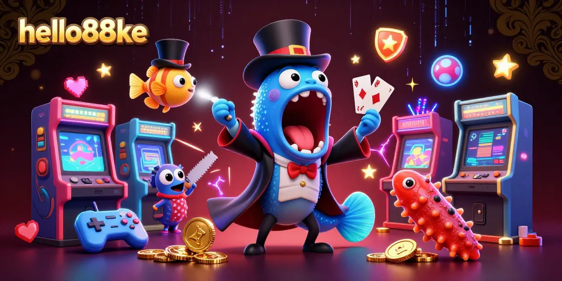 Engage with hello88ke's thrilling casino atmosphere through a vibrant 3D illustration of whimsical sea creatures.
