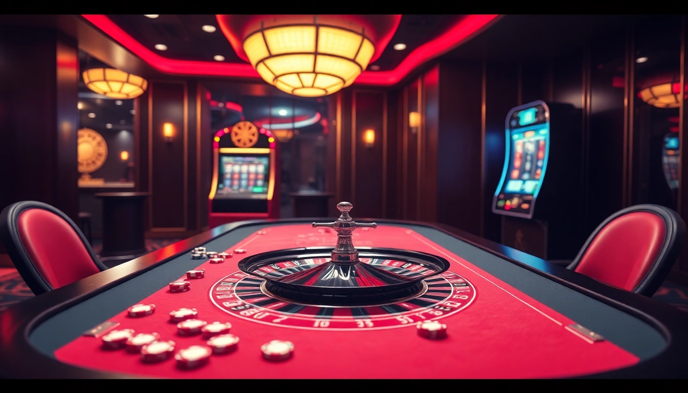 Experience the excitement of tha bet with professional casino gameplay highlighting roulette, poker chips, and slot machines.