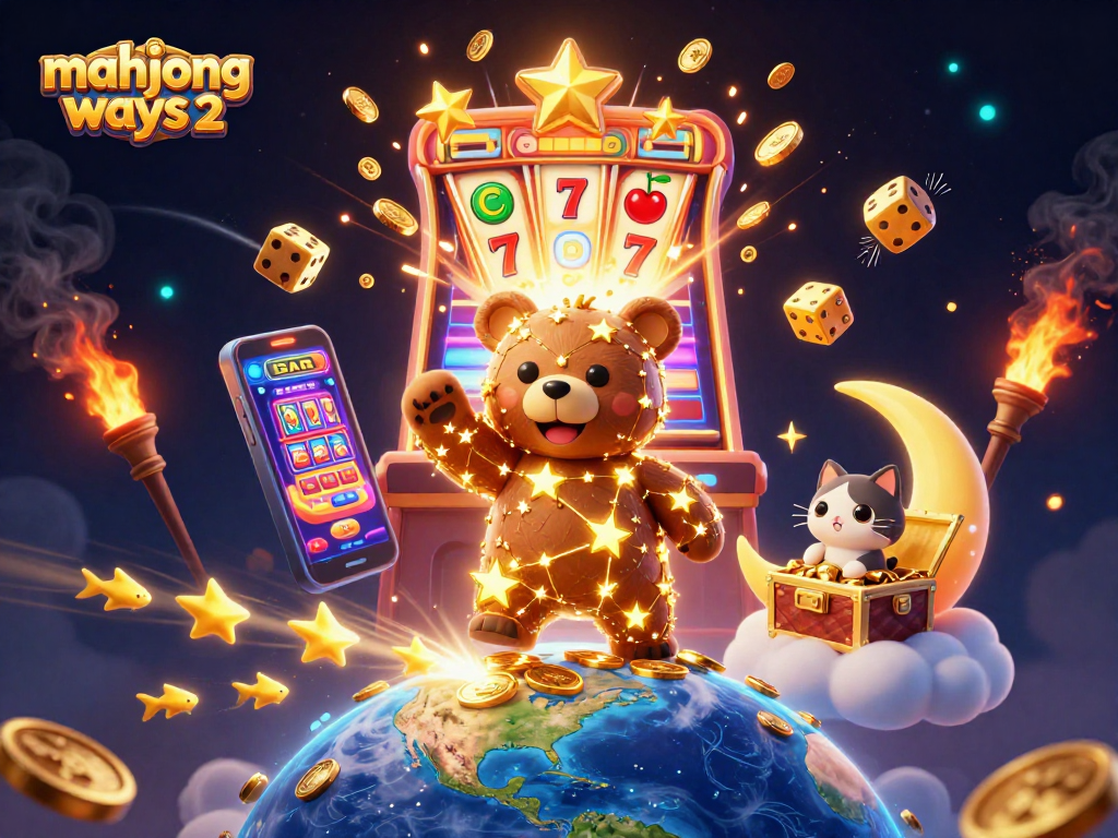 Engage in mahjong ways 2 with a golden constellation bear, exciting slots, and winning jackpots.