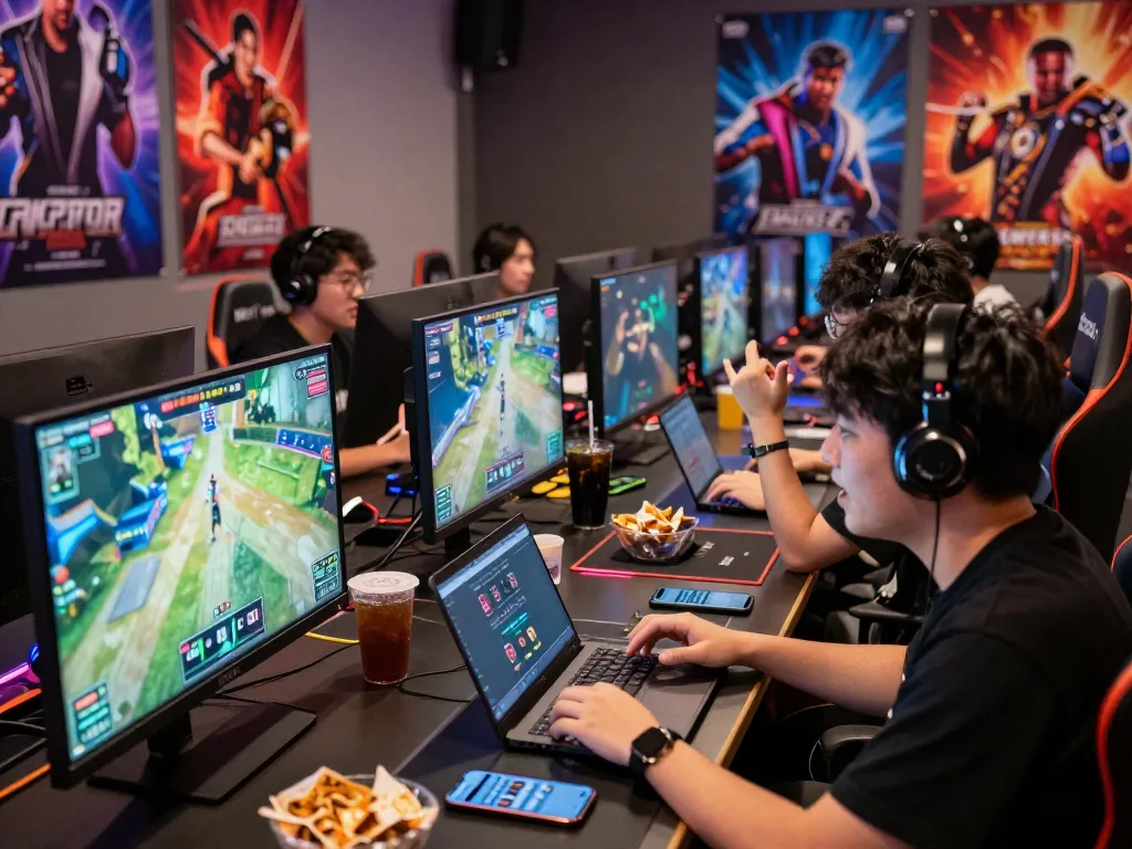 Engaging esports betting singapore scene with players focused on competitive matches and betting apps.