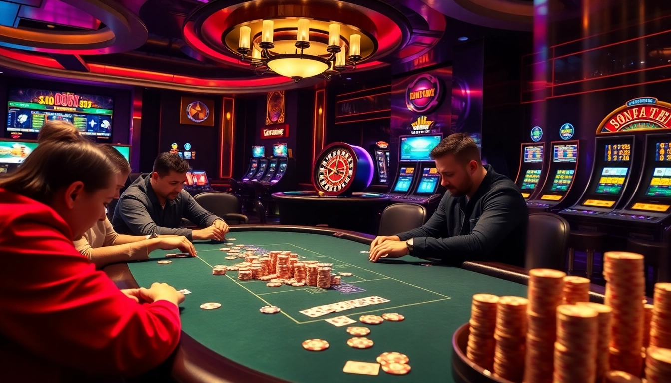 Engaged players at a high-stakes poker table, showcasing the thrilling atmosphere of https://bet88e.gold/.
