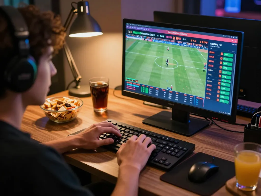 Engaging sports betting experience using 7M interface with real-time odds and lively atmosphere