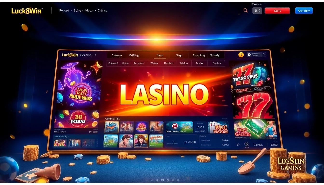 Online casino interface showcasing vibrant games and engaging graphics for luck8win.live