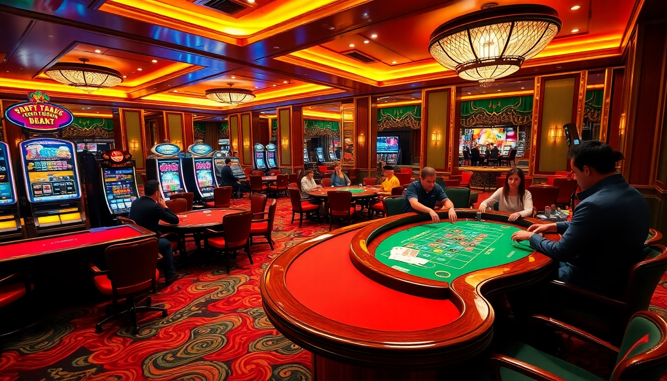 Experience the excitement of nhà cái tg88 with engaging gaming tables and vibrant casino atmosphere.