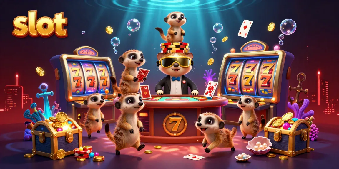 Experience thrilling slot gameplay in a vibrant casino scene with playful meerkats running an operation.