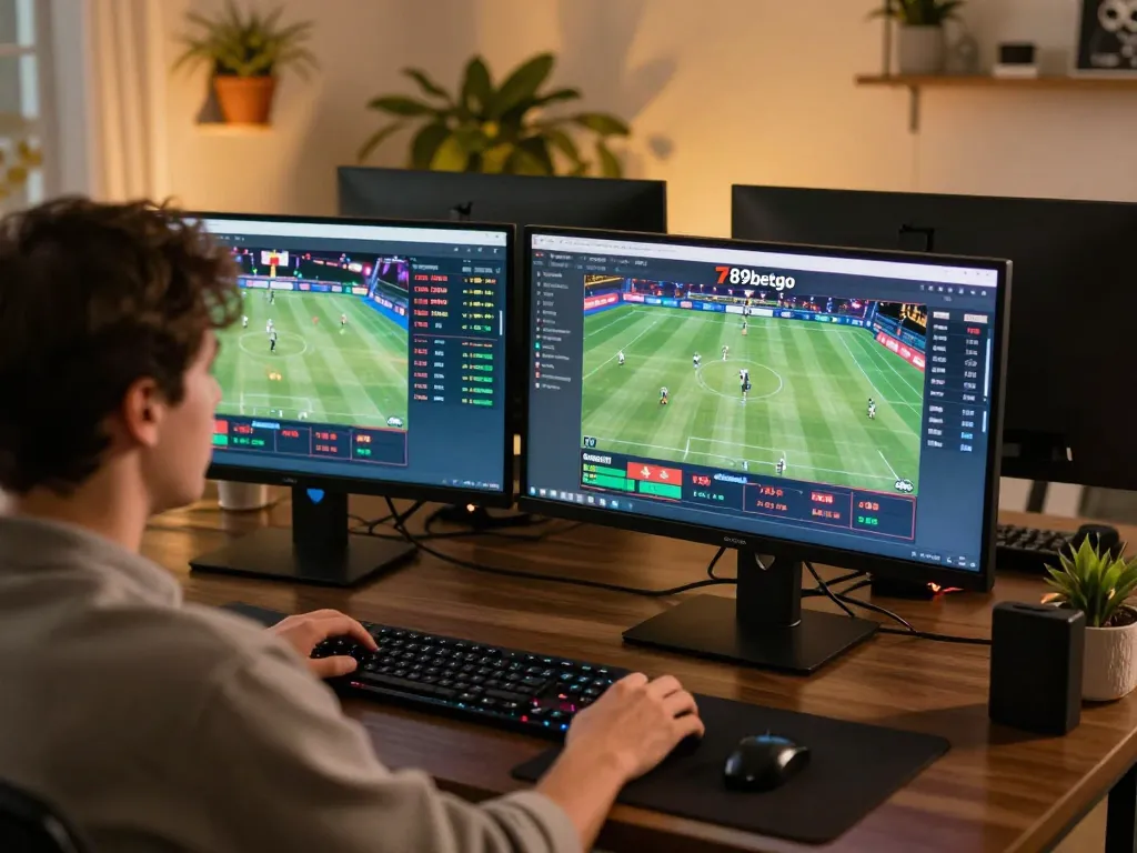 Immersive online sports betting setup with 789betgo app for strategic gameplay.