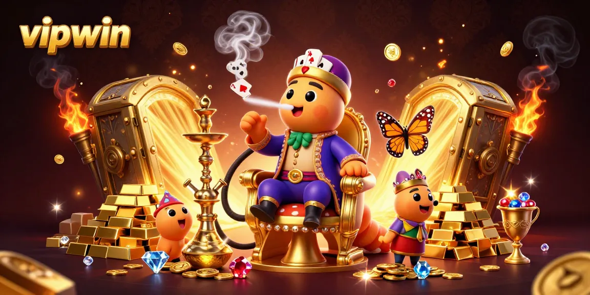 Experience vipwin with fantasy-rich gaming elements in a vibrant 3D casino illustration.