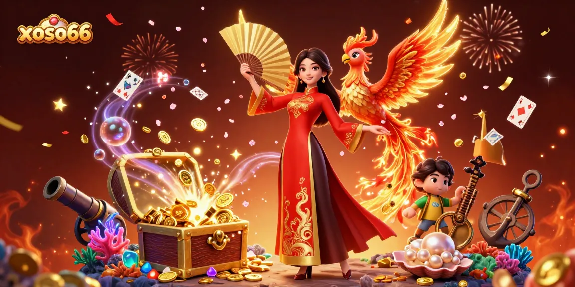 Experience thrilling wins at xoso66 with a vivid illustration of a casino-themed scene featuring iconic elements.