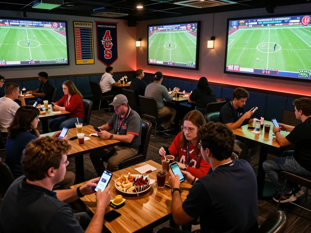 Fans engaging in sports betting while enjoying matches, capturing the essence of tin soi kèo in a lively atmosphere.
