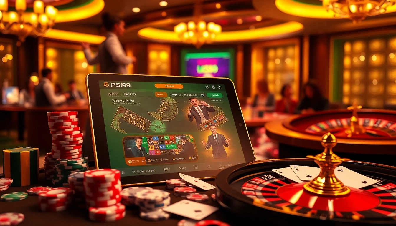 Players engaging in games at a luxurious casino, highlighting the trustworthiness of ps99 có uy tín không.