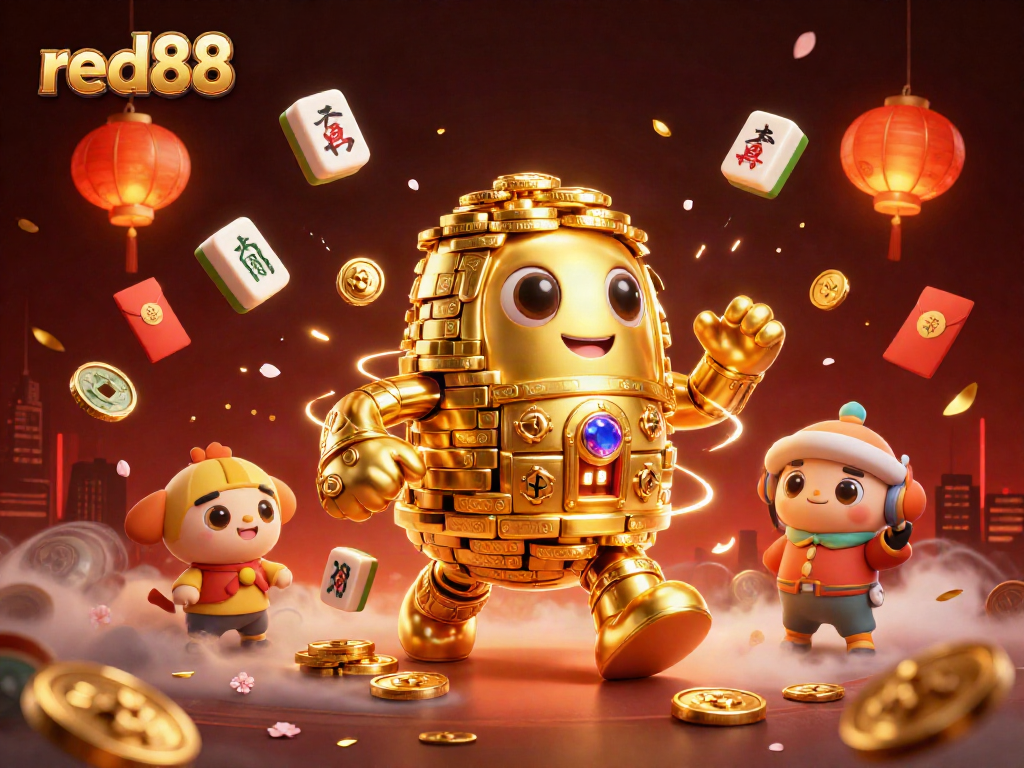 Engage in thrilling games at red88's vibrant casino, visualizing an energetic atmosphere.