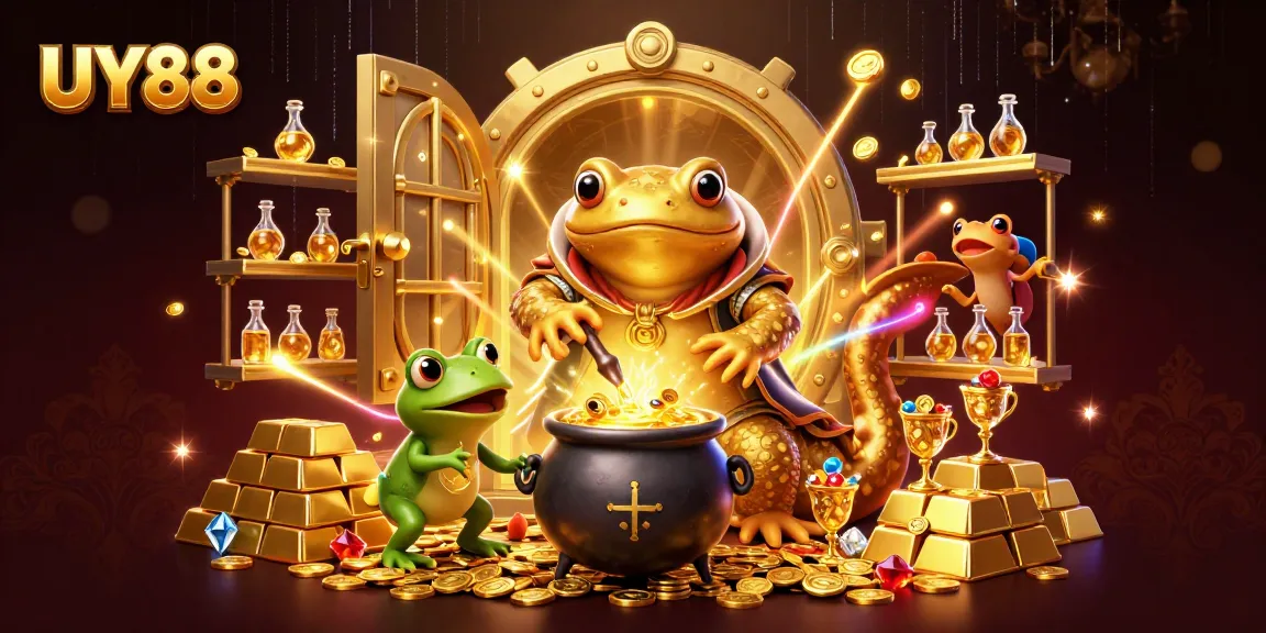 Play and win at UY88's rich treasure-filled casino with golden gems and dynamic games