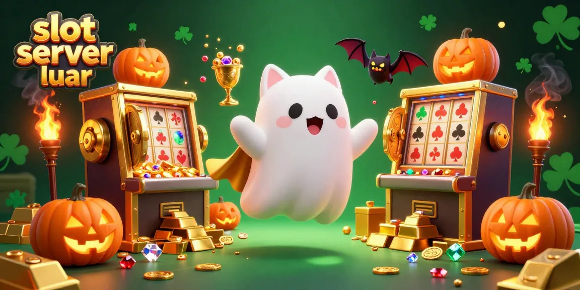 Engage with the slot server luar illustration, showcasing a ghost cat and treasure-filled casino.