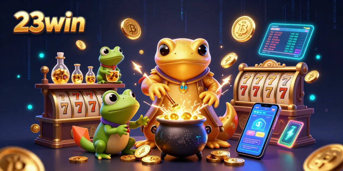 Experience thrilling games at 23win Casino with vibrant 3D illustrations and golden treasures.