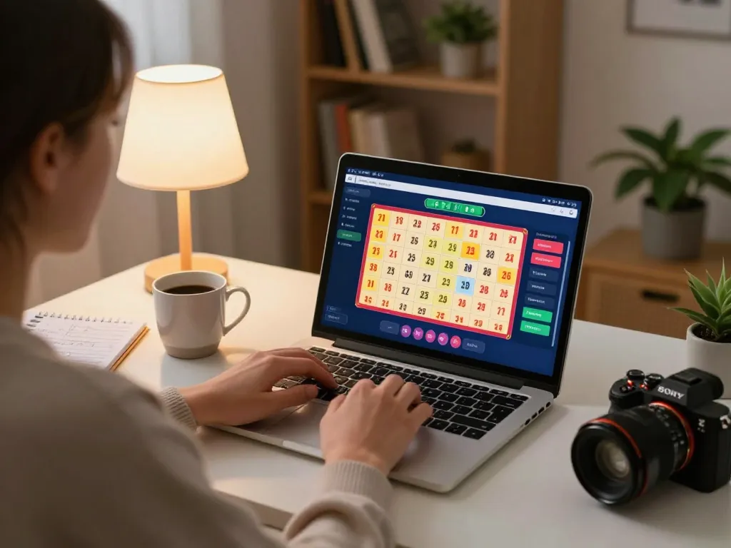 Engage in đánh lô đề online with strategic insights at a cozy home setup, revealing betting strategies and an interactive gaming screen.
