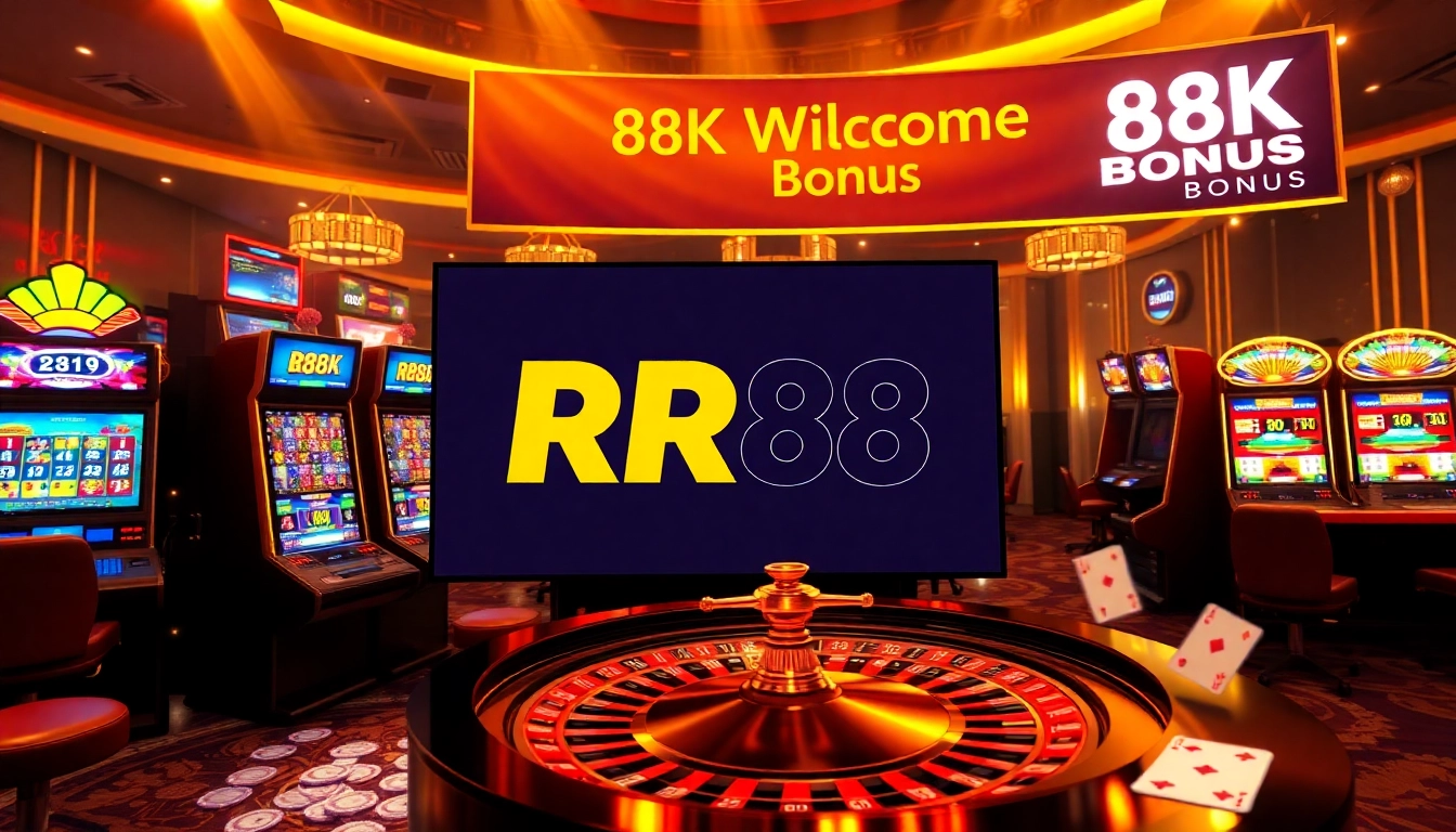 Gambling excitement at RR88 with vibrant casino visuals and online betting interface.