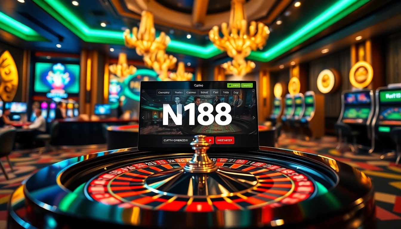 Experience the thrill of online gaming at https://n188.bid/, with luxurious casino elements and vibrant visuals.