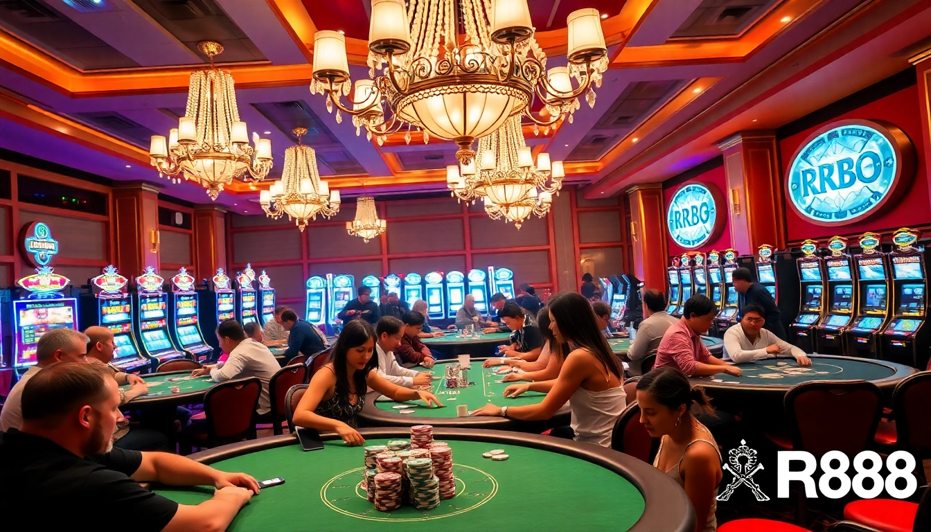 Experience the luxurious gameplay at RR88 casino with exciting tables and vibrant atmosphere.