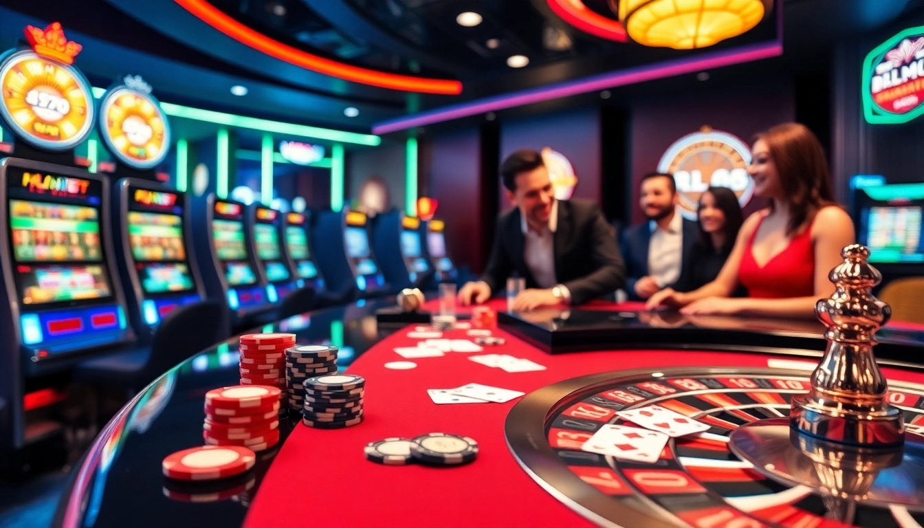 Experience the thrill of gambling at RR88 with vibrant casino elements and engaging players.