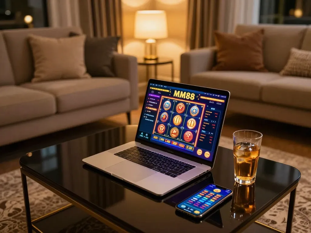 Engaging in thrilling gameplay on the MM88 online casino platform, showcasing vibrant gaming activity.